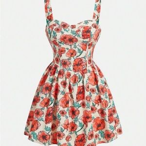 NWT SHEIN X Bysilviaclara flower cami dress size Large short very cute !!